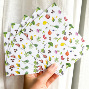 Postkarten mit Obst und Gemüse Recyclingpapier 5 Stück